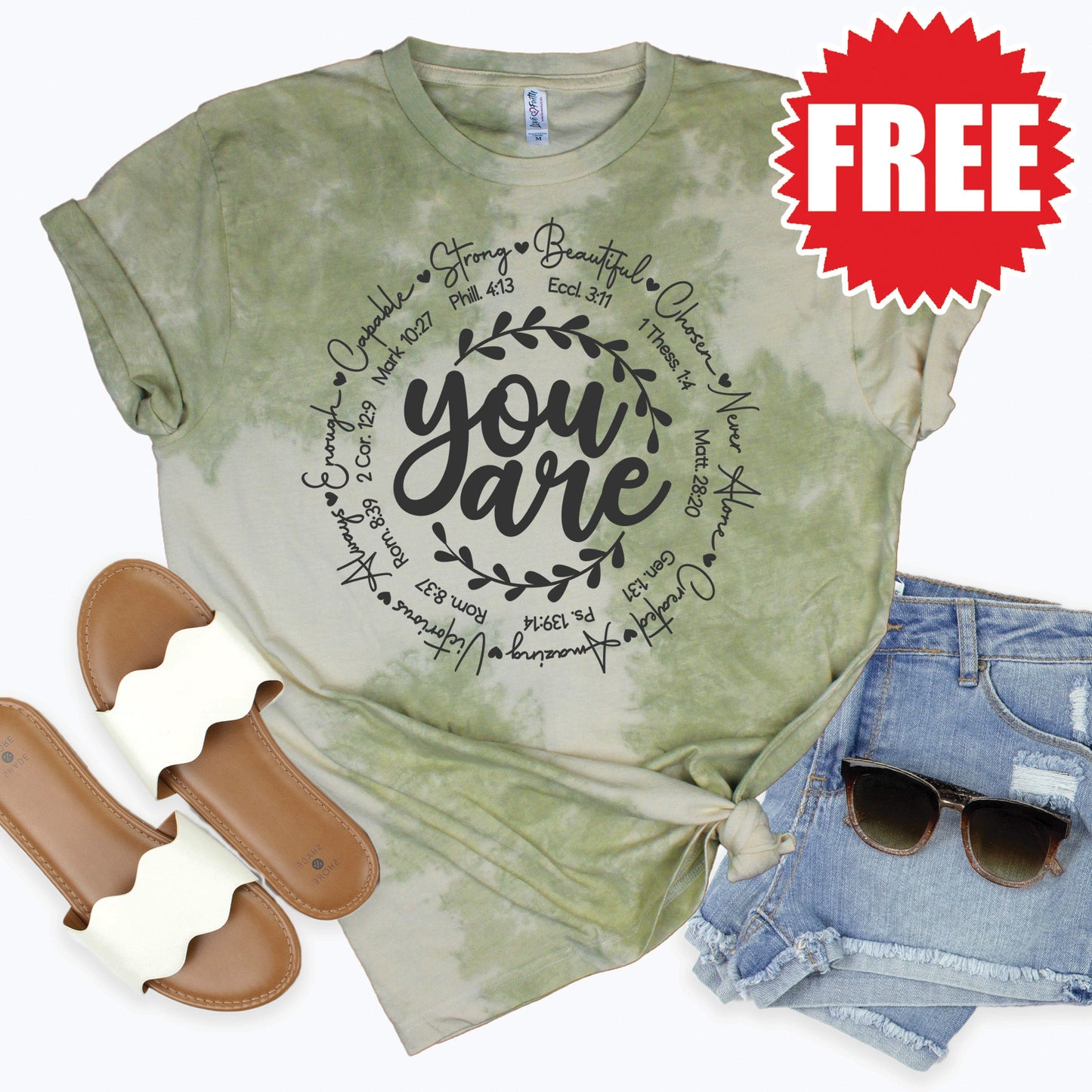 You Are Tee - Tie Dye Basil Haze - 0