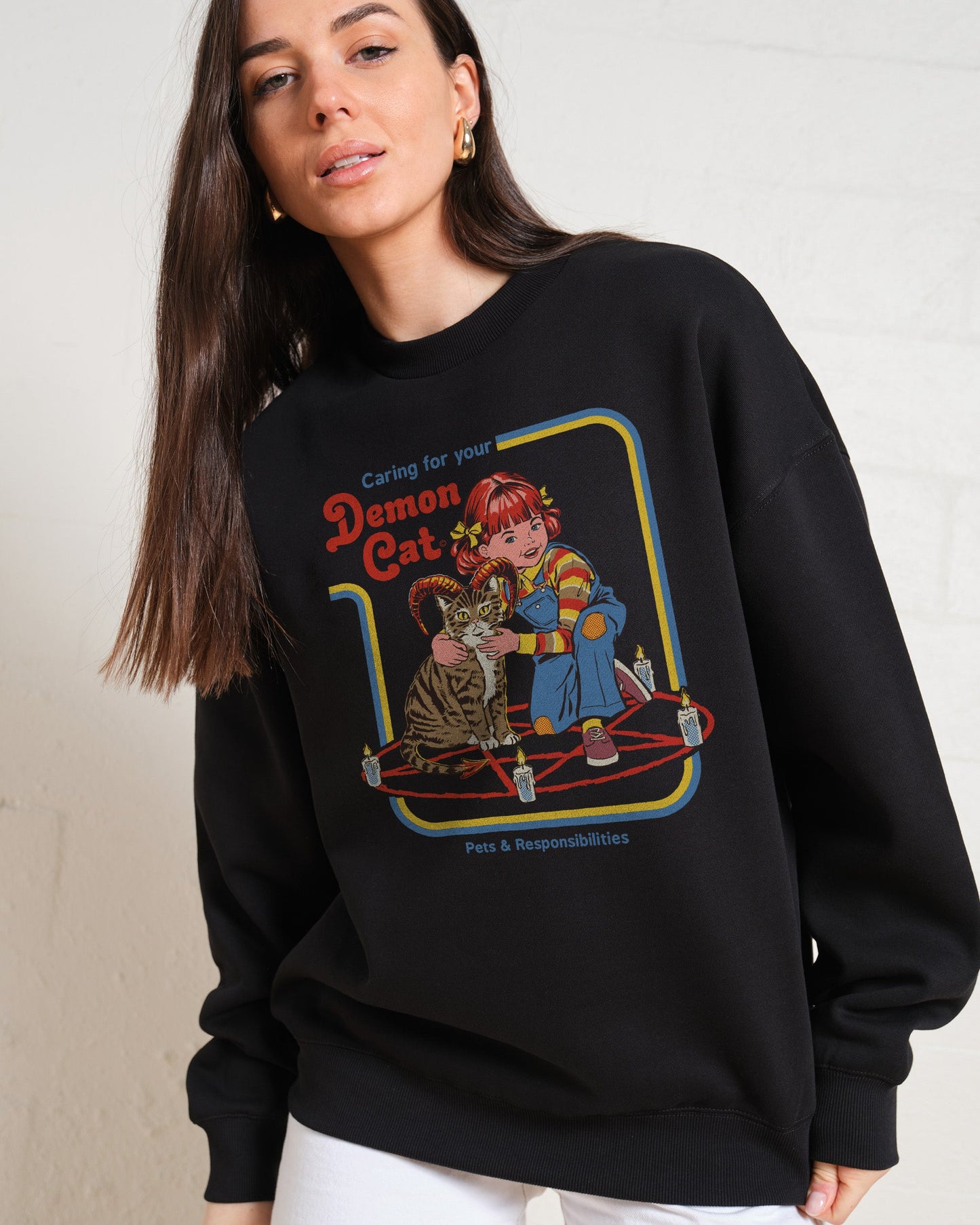 Caring for Your Demon Cat Sweatshirt