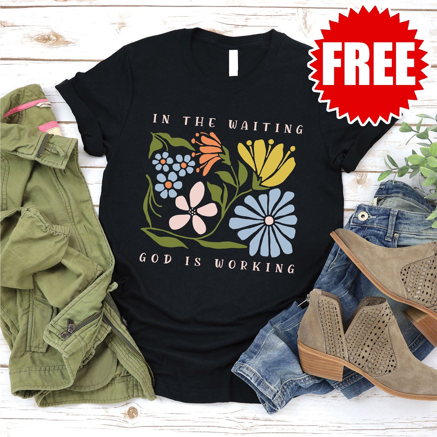 God is Working Tee - Black - 0