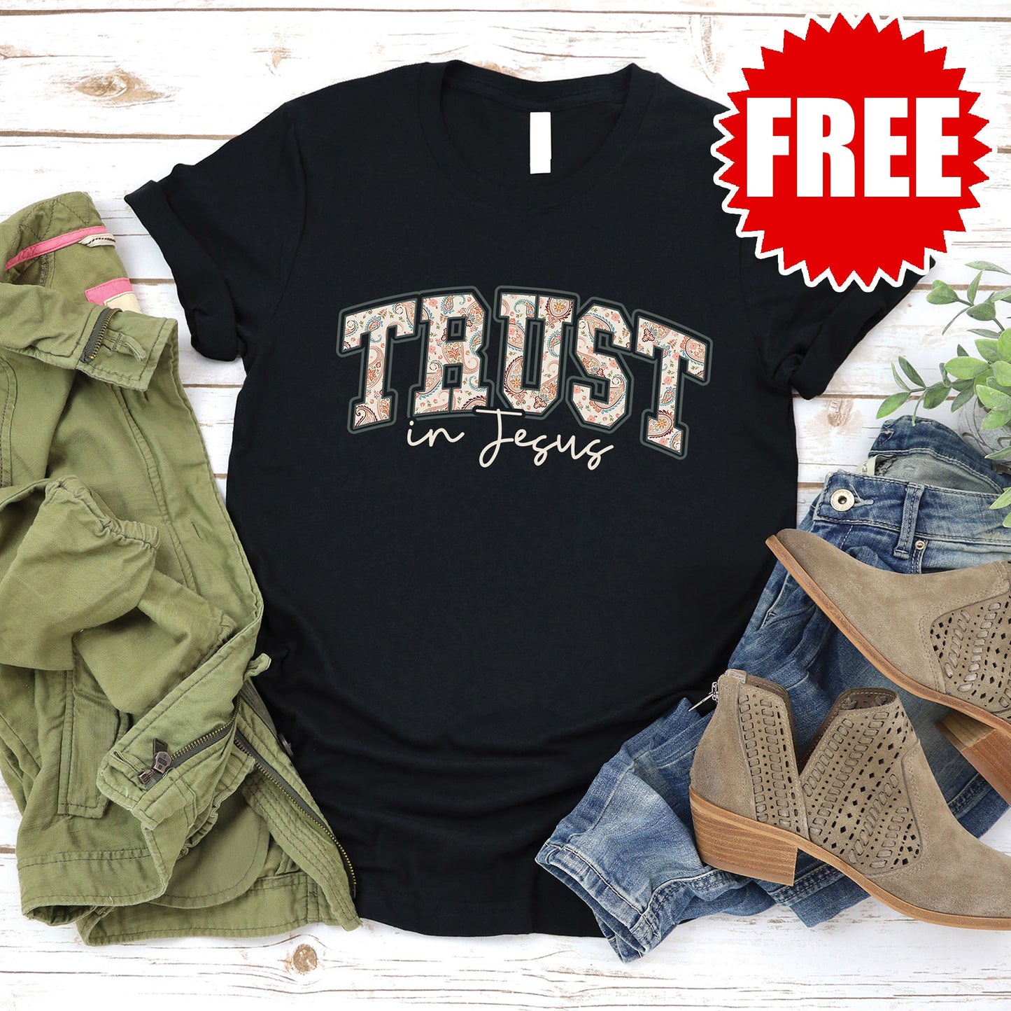 Trust in Jesus Tee - Black - 0