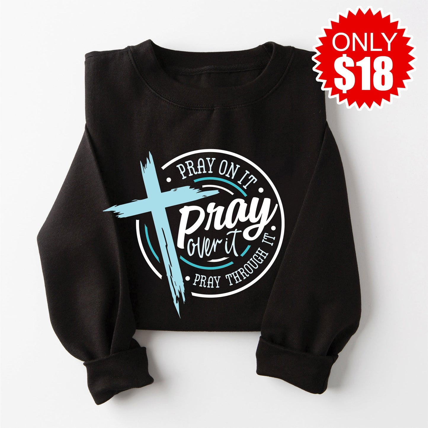Pray On It Crewneck Sweatshirt - Black