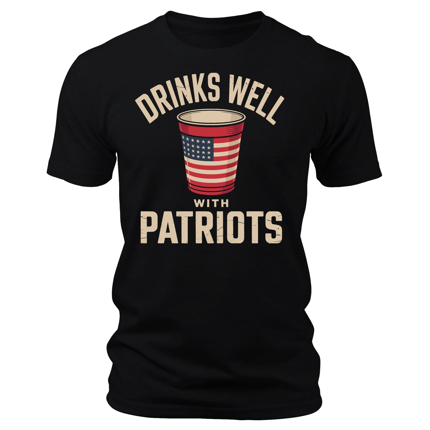 Drinks Well With Patriots 4th of July T-Shirt