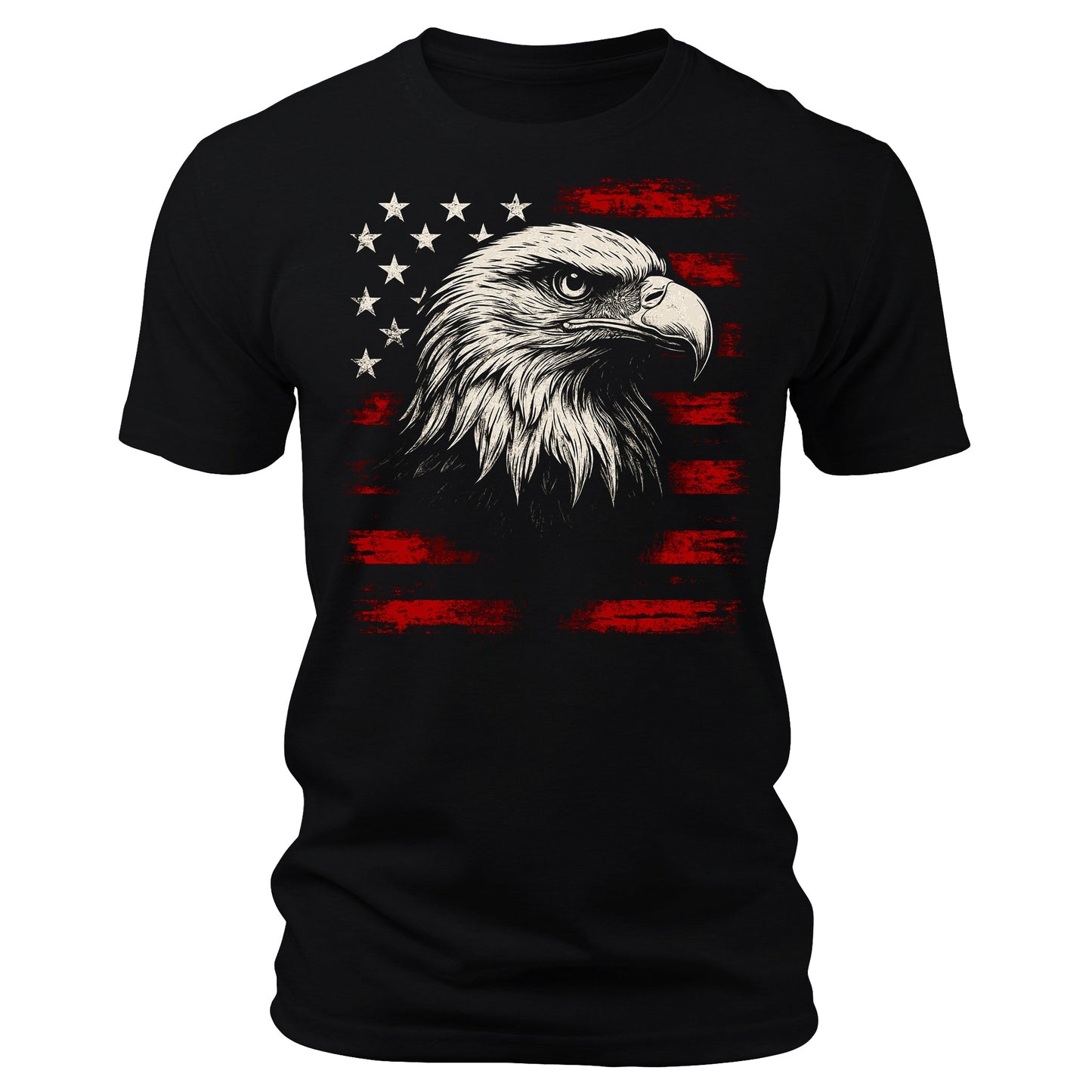 Eagle American Flag Shirt 4th of July Patriotic Men's USA Short Sleeve Graphic Tees