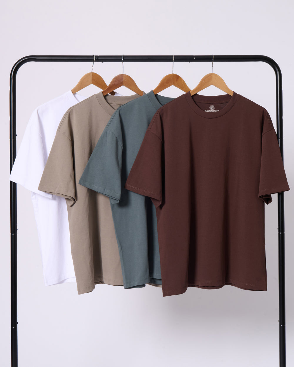 Oversized Tee 4 Pack: White, Buff, Sage, Brown