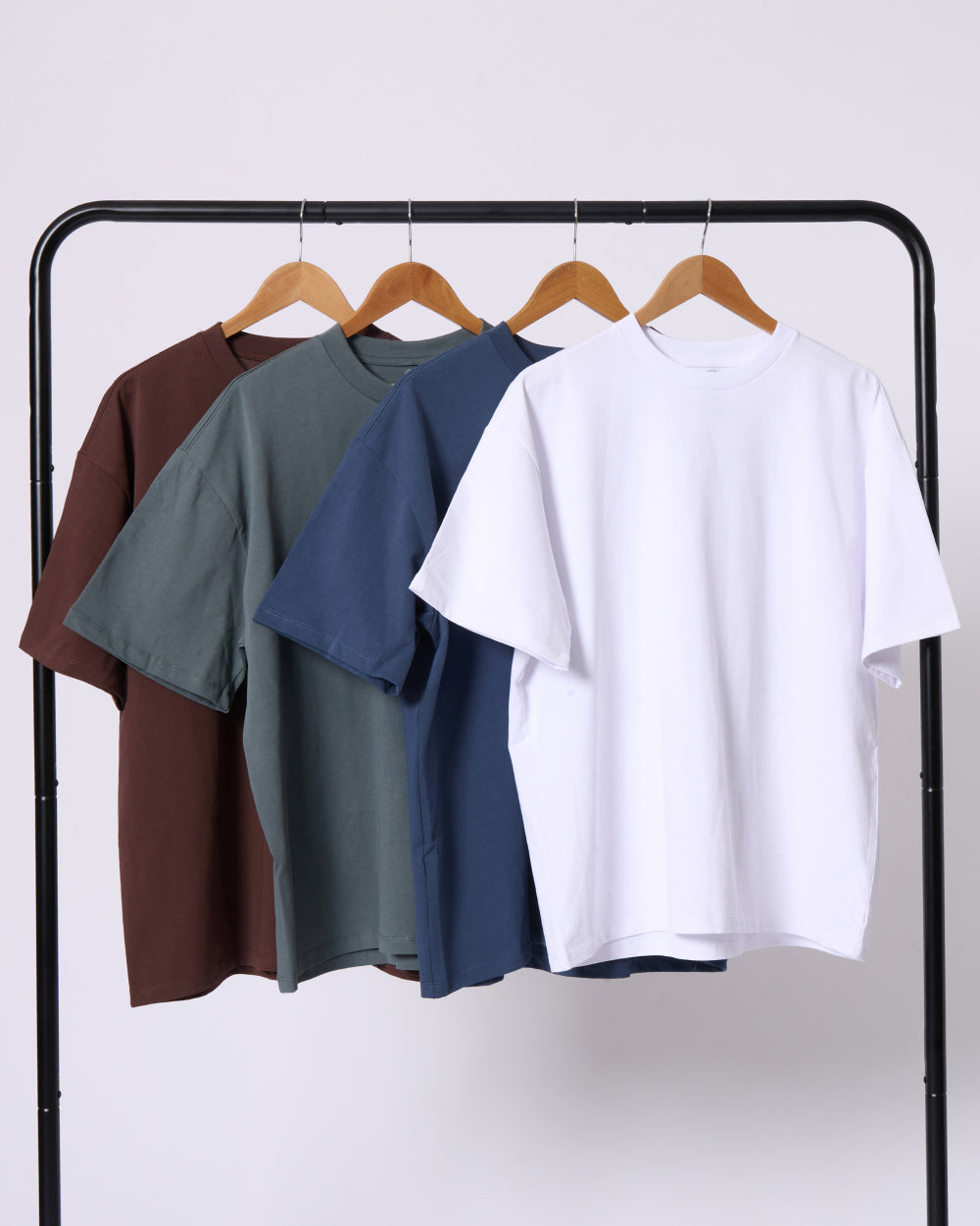 Oversized Tee 4 Pack: Black, Navy, Brown, White