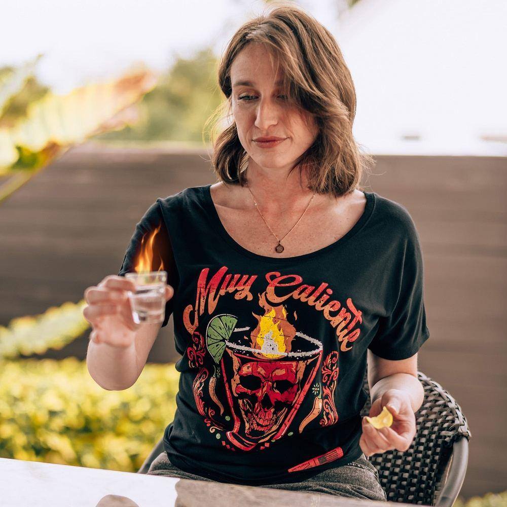 Women's Muy Caliente Slouchy T-Shirt - Black