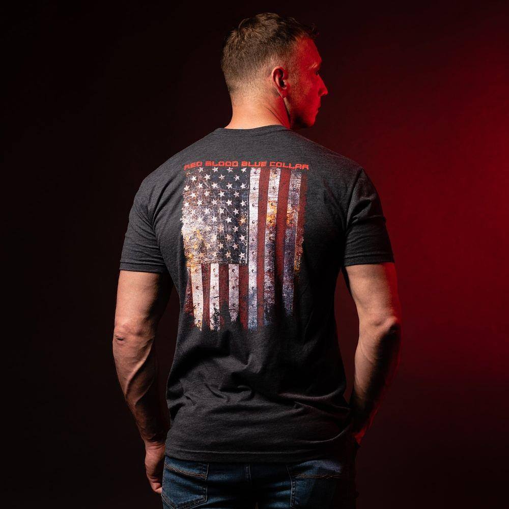 Red Blood Blue Collar¬Æ T-Shirt - Charcoal
