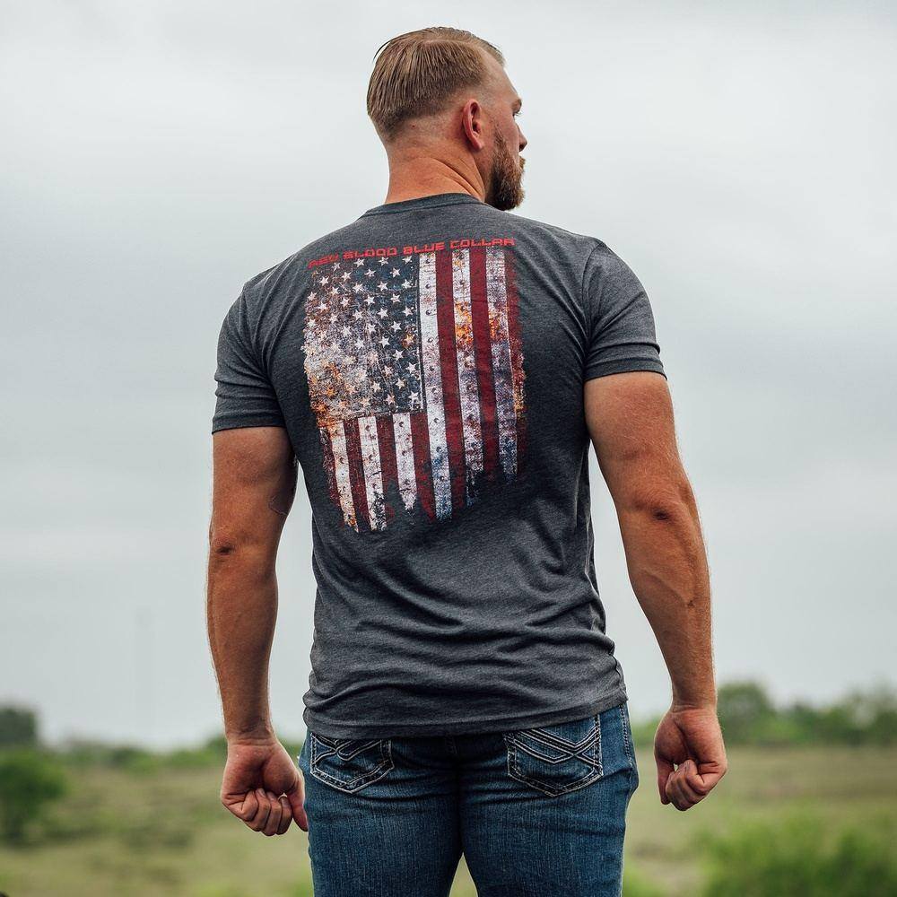Red Blood Blue Collar¬Æ T-Shirt - Charcoal