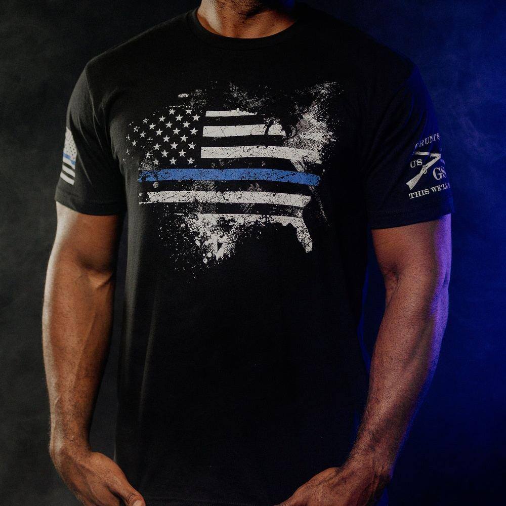 Blue Line American Acid T-Shirt - Black
