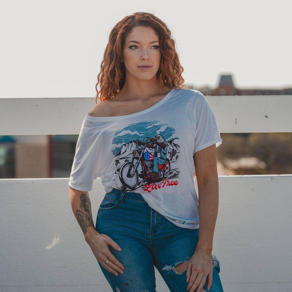 Women's Live Free Slouchy T-Shirt - White