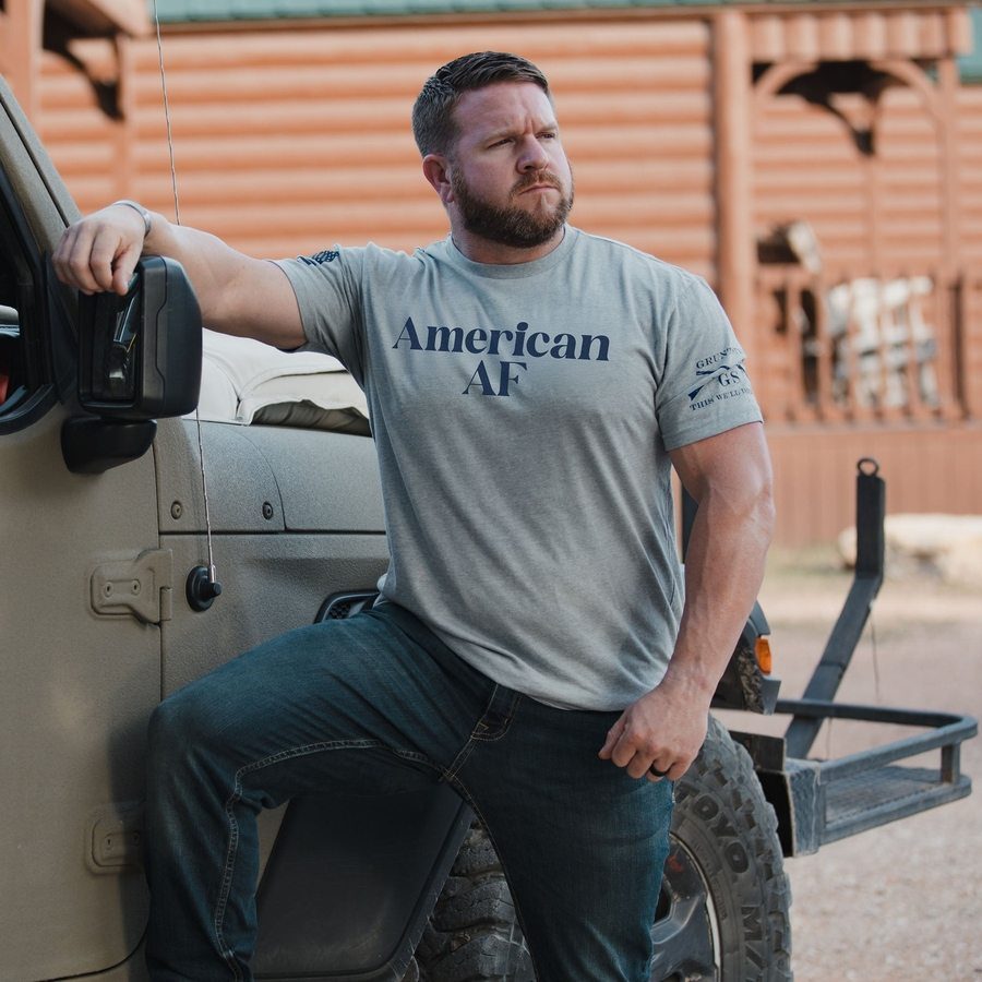 American AF T-Shirt - Dark Heather Gray