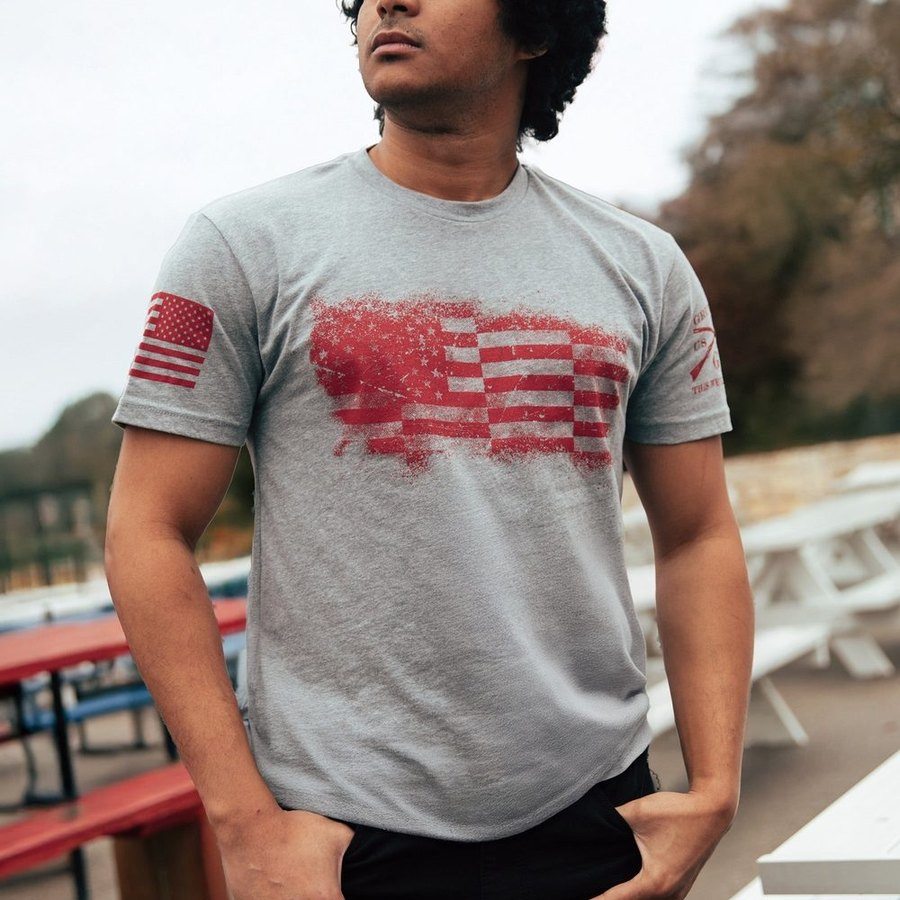 Bar Flag T-Shirt - Dark Heather Gray