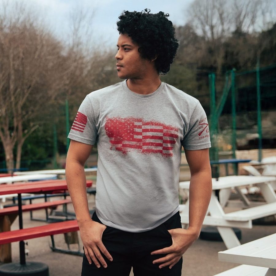 Bar Flag T-Shirt - Dark Heather Gray