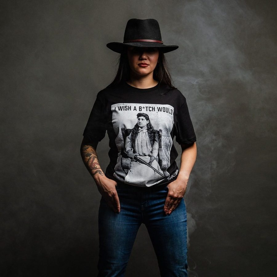 Women's I Wish A B*tch Would Boyfriend Fit T-Shirt - Black