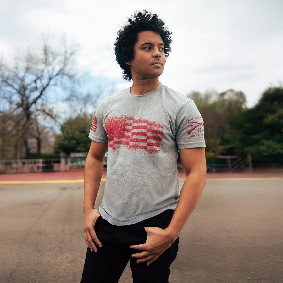 Bar Flag T-Shirt - Dark Heather Gray