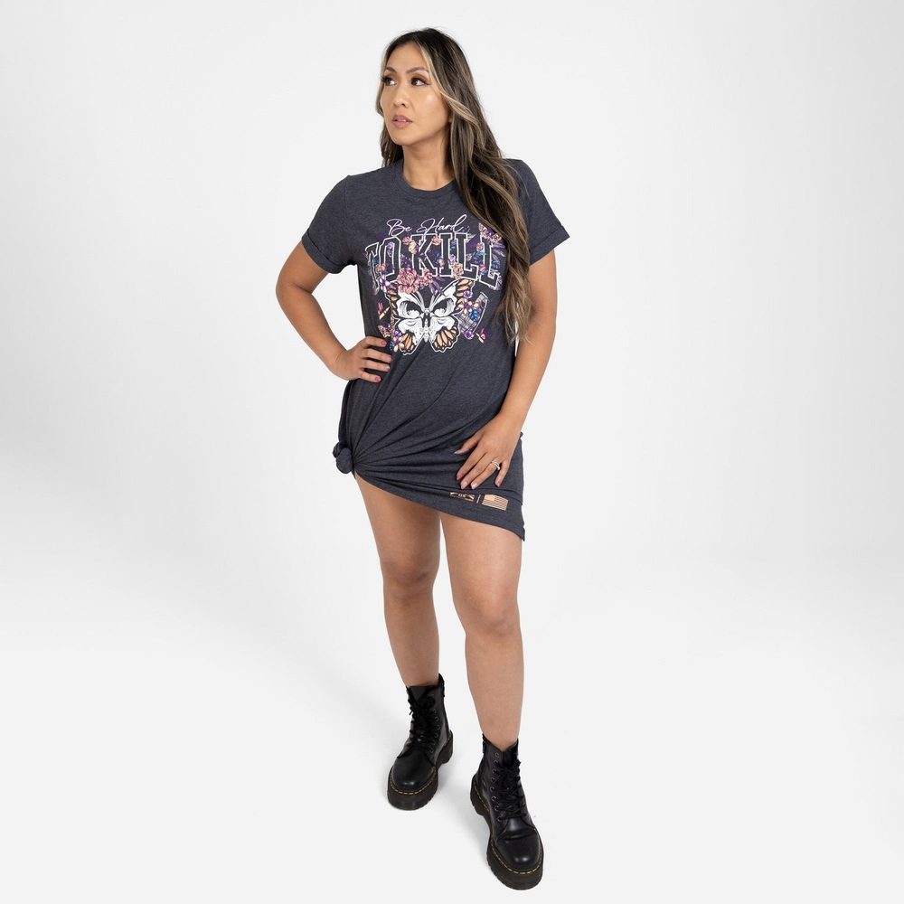 Women's Hard To Kill Shirt Dress - Charcoal