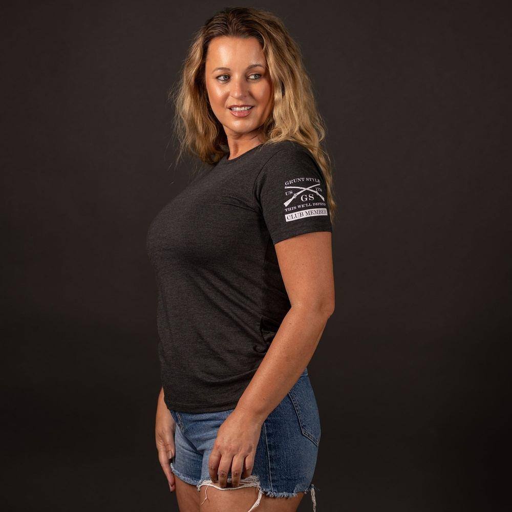 Club Member - Women's Basic Slim Fit T-Shirt - Heather Black