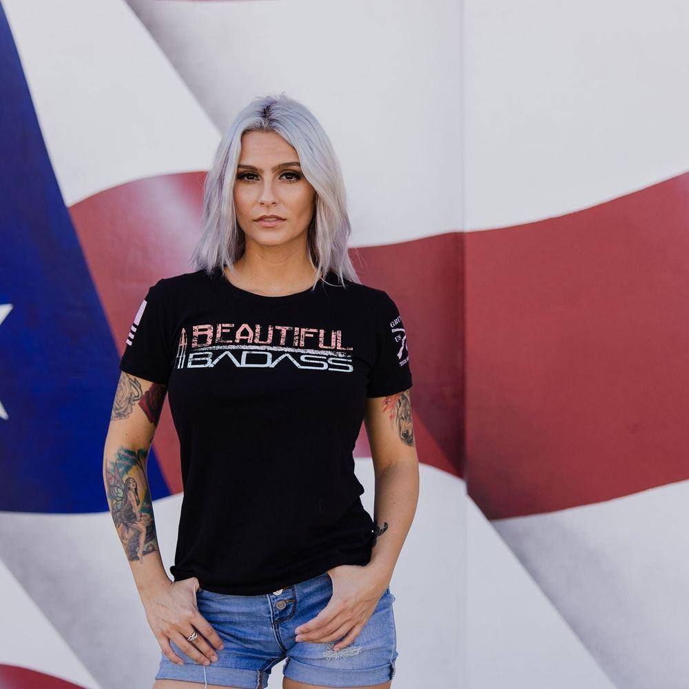 Women's Beautiful Badass Ombre T-Shirt- Black