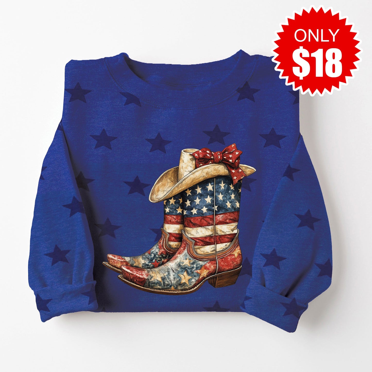 Boots Sweatshirt - Blue Star Print - 18