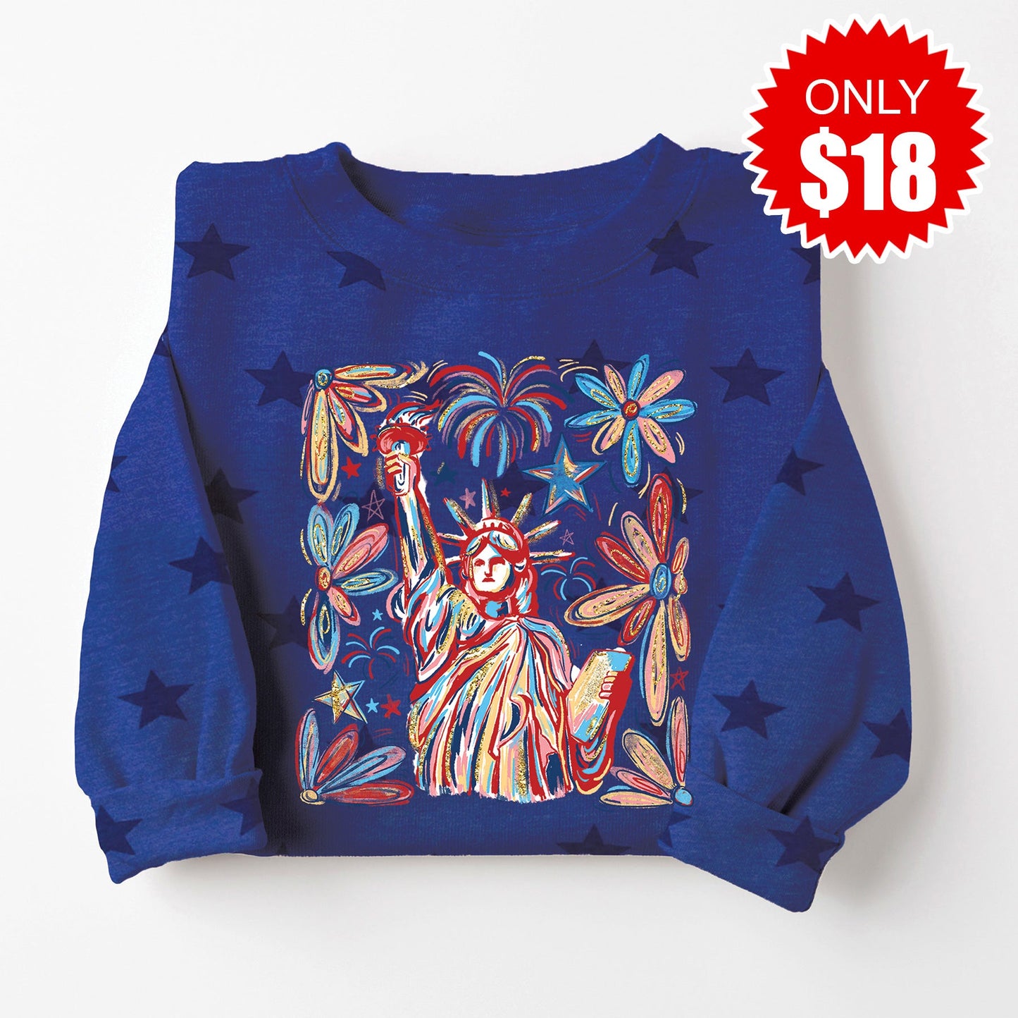 Liberty Sweatshirt - Blue Star Print - 18