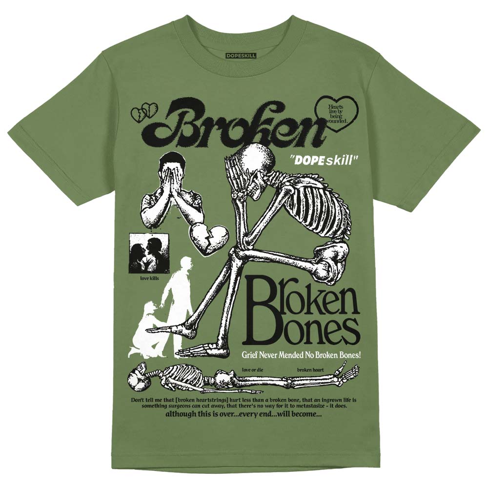 Olive Collection DopeSkill Olive T-shirt Broken Bones Graphic
