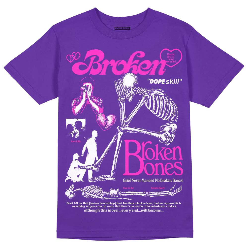 PURPLE Collection DopeSkill Purple T-shirt Broken Bones Graphic