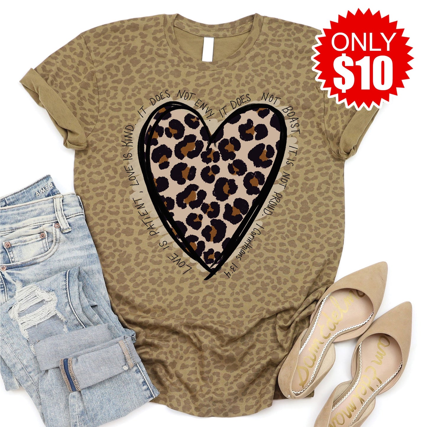 Love Leopard Tee - Brown Leopard