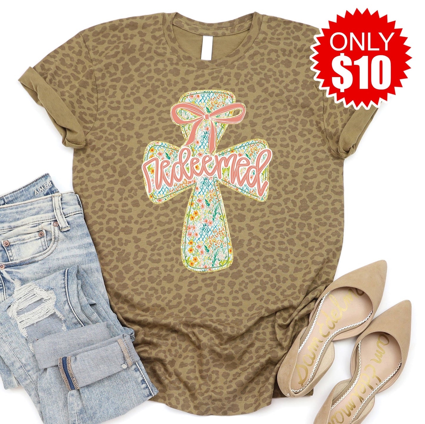Redeemed Tee - Brown Leopard