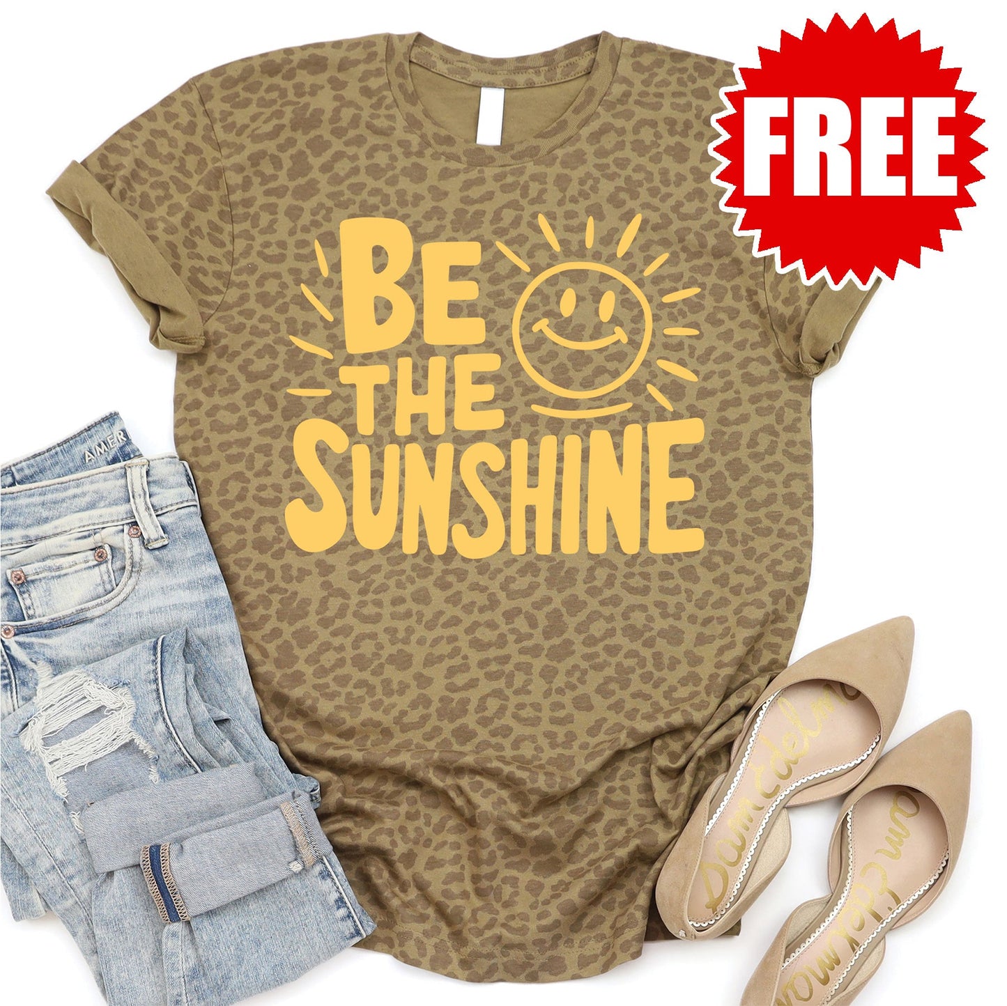 Be the Sunshine Tee - Brown Leopard - 0