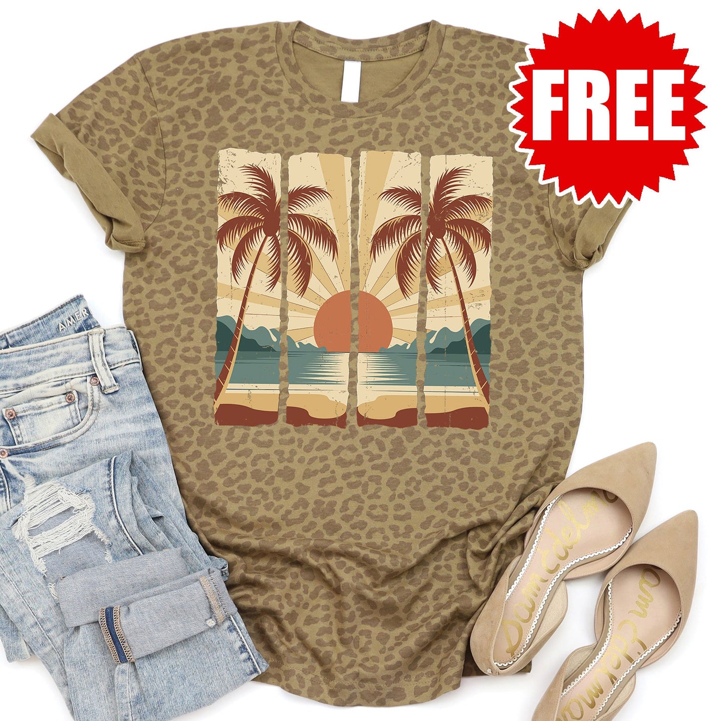 Sunset Tee - Brown Leopard - 0