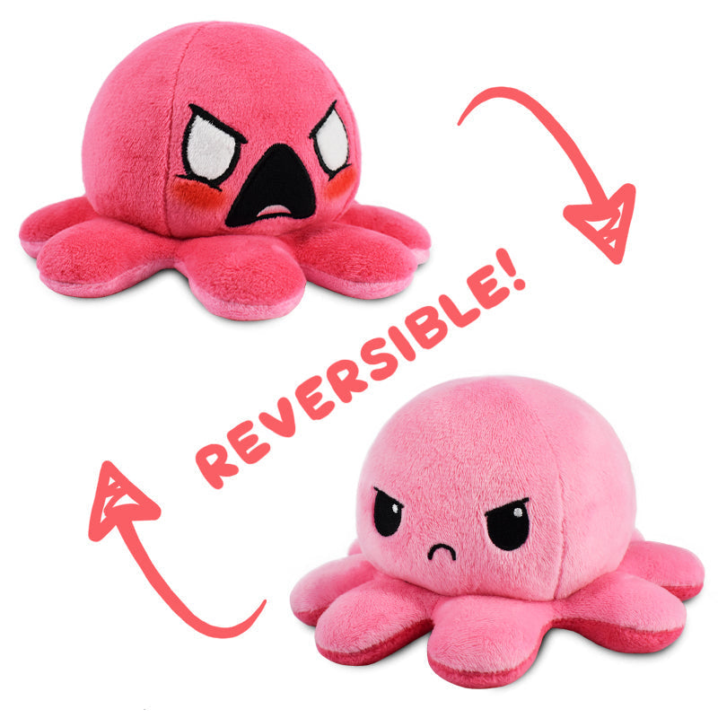 TeeTurtle Reversible Octopus Plushie (Pink RAGE)