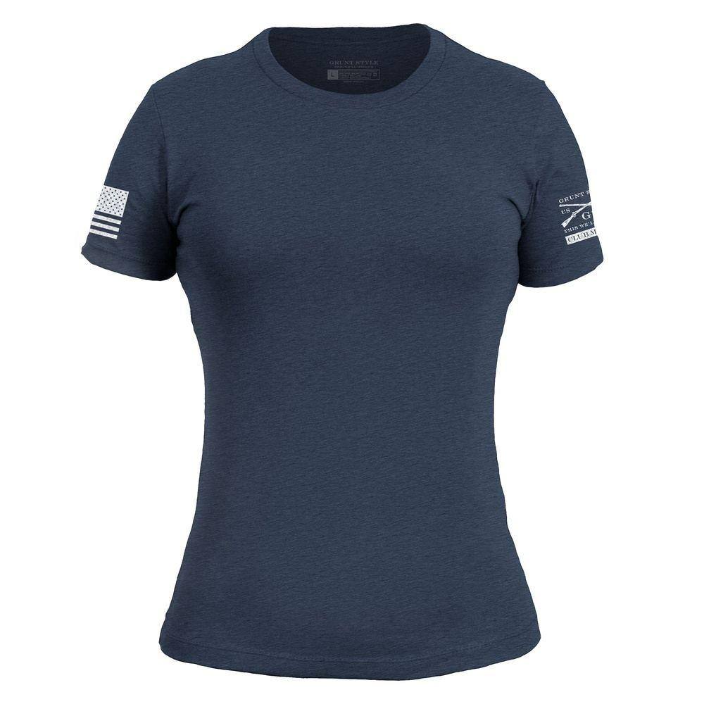 Club Member - Women's Basic Slim Fit T-Shirt- Heather Navy-S