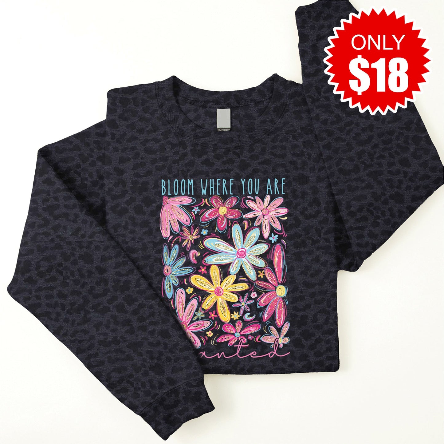Bloom Sweatshirt - Black Leopard - 18