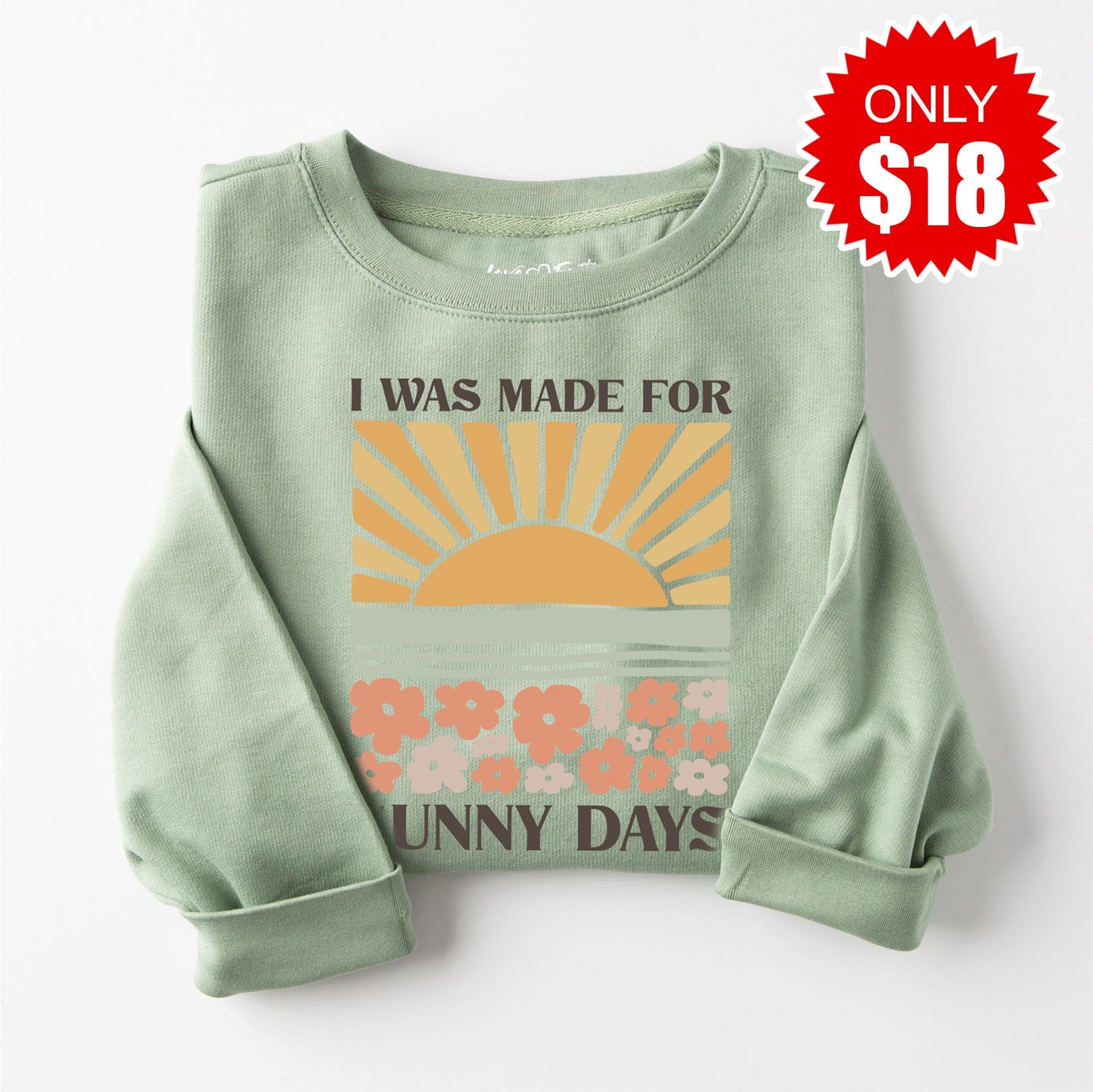 Sunny Days Sweatshirt - Heather Sage - 18