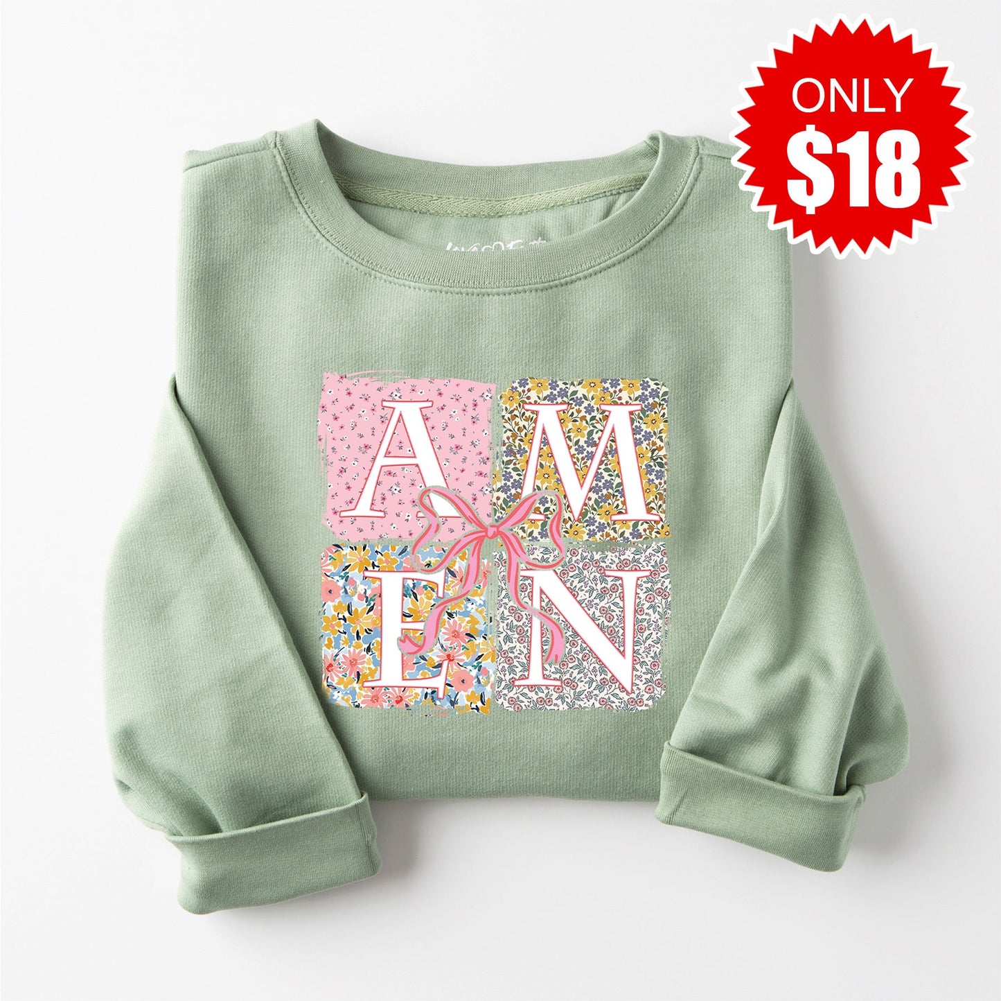 Amen Sweatshirt - Heather Sage - 18