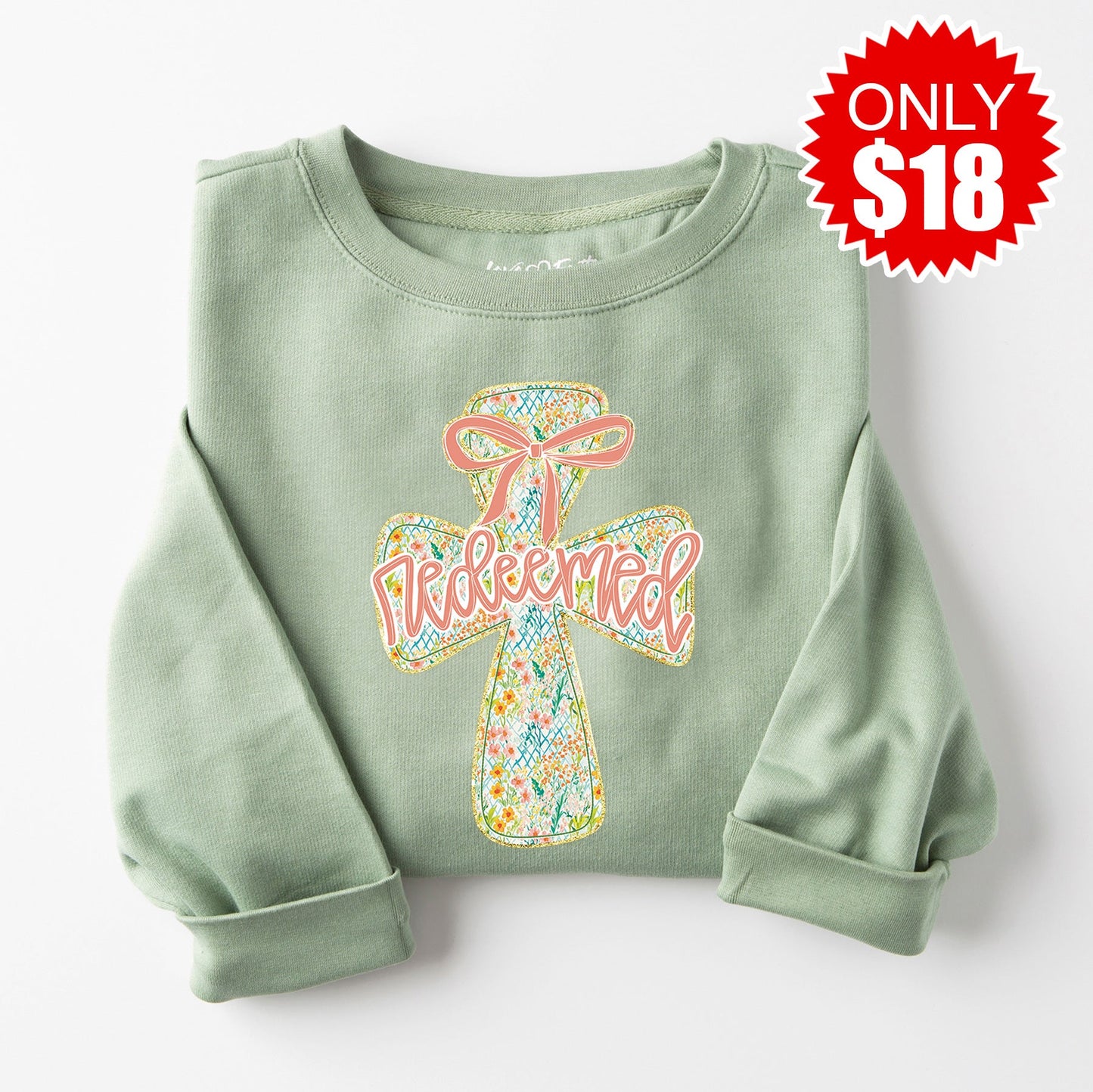 Redeemed Crewneck Sweatshirt - Heather Sage