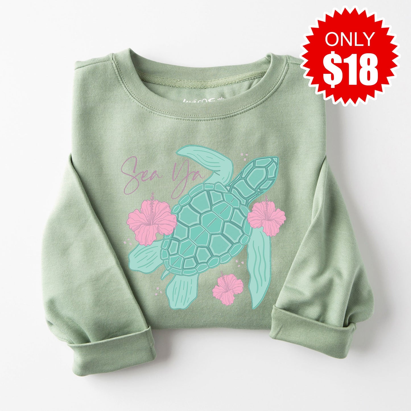 Sea Ya Sweatshirt - Heather Sage - 18