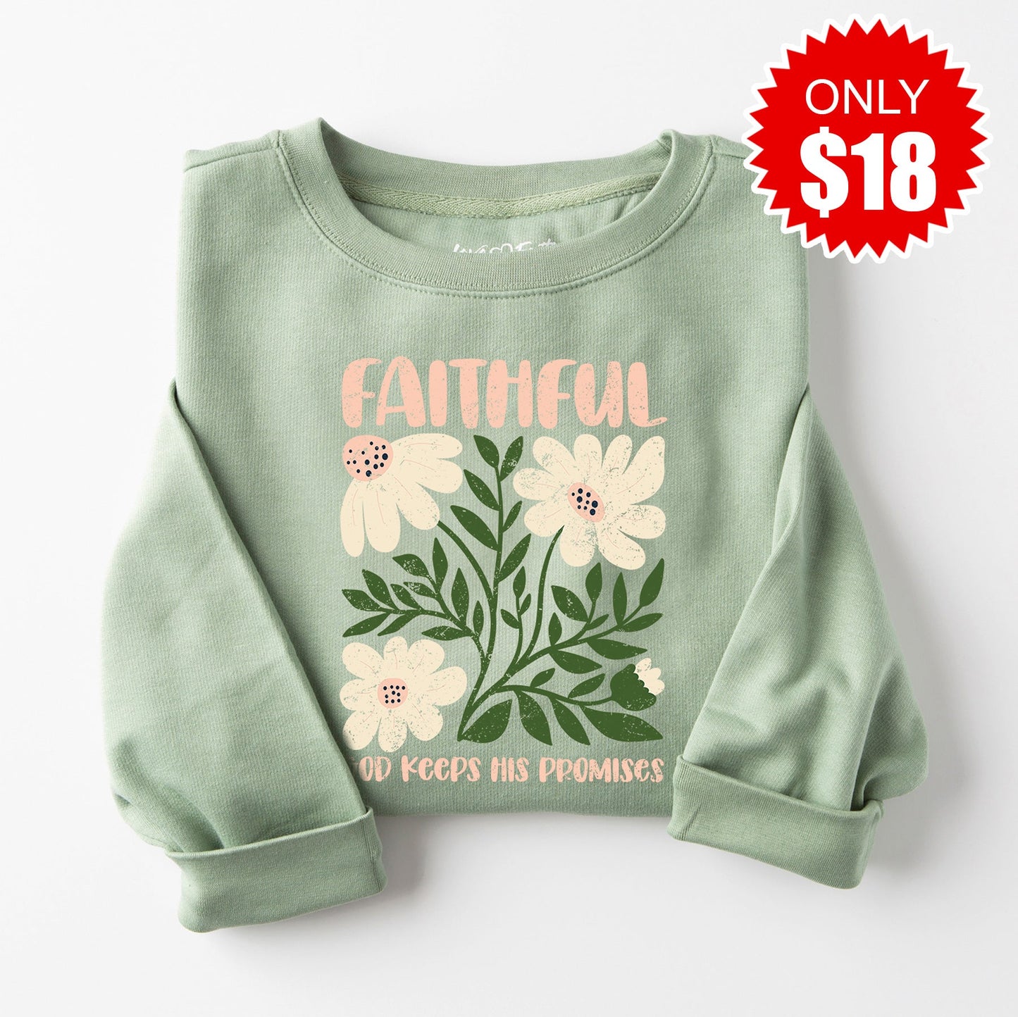 Faithful Sweatshirt - Heather Sage - 18