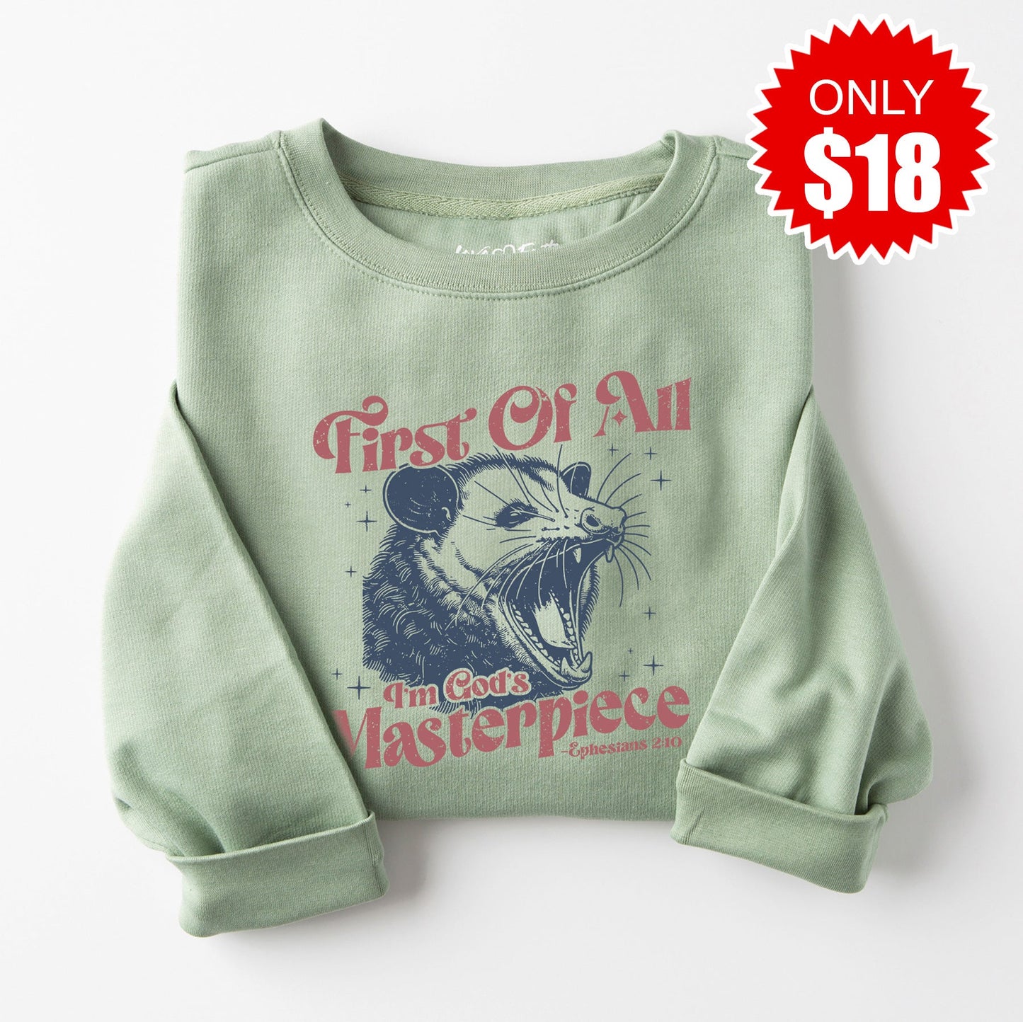 God's Masterpiece Sweatshirt - Heather Sage - 18