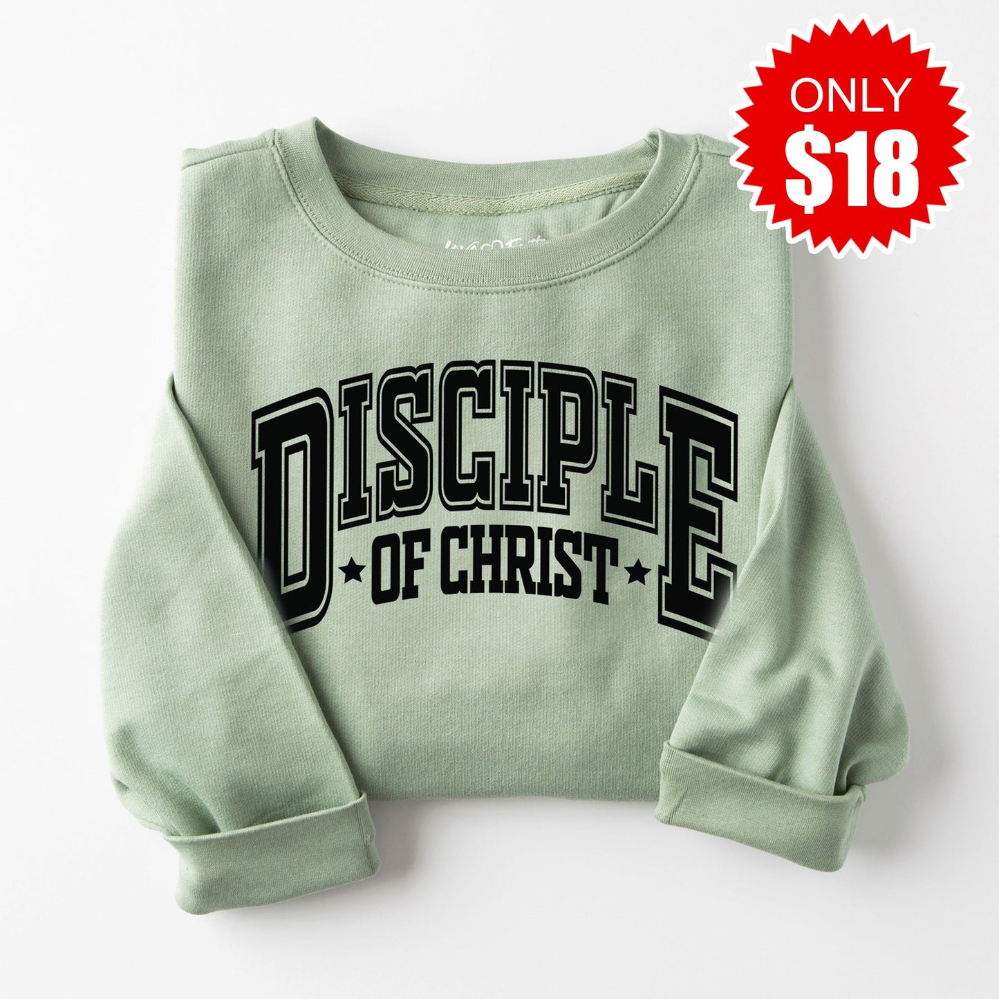Disciple of Christ Sweatshirt - Heather Sage - 18
