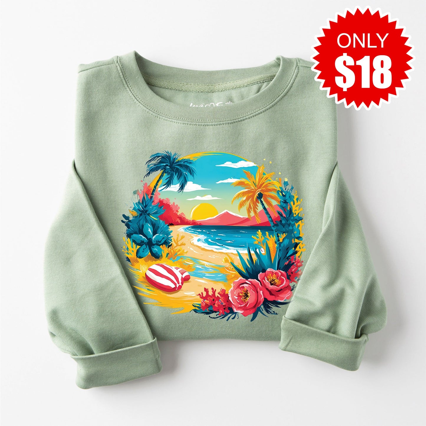 Sunset Sweatshirt - Heather Sage - 18