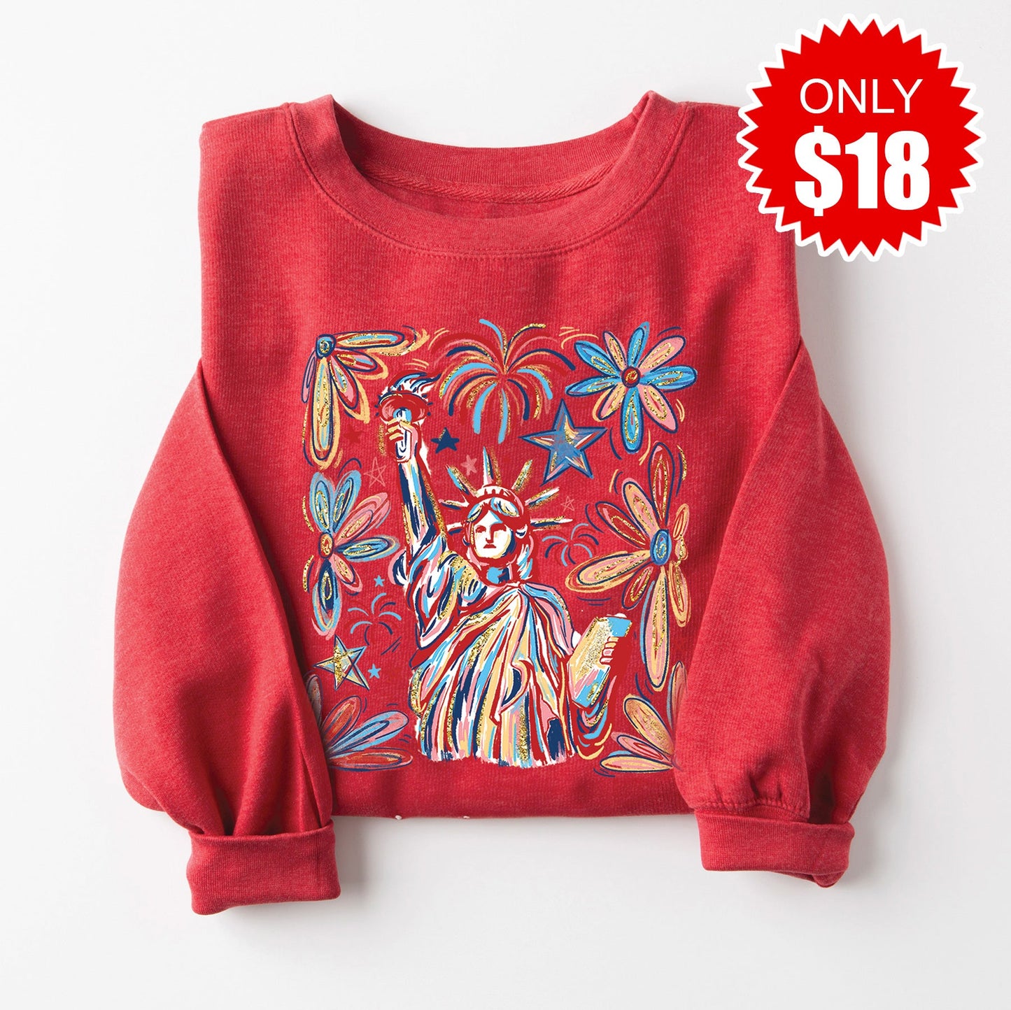Liberty Sweatshirt - Heather Scarlet - 18