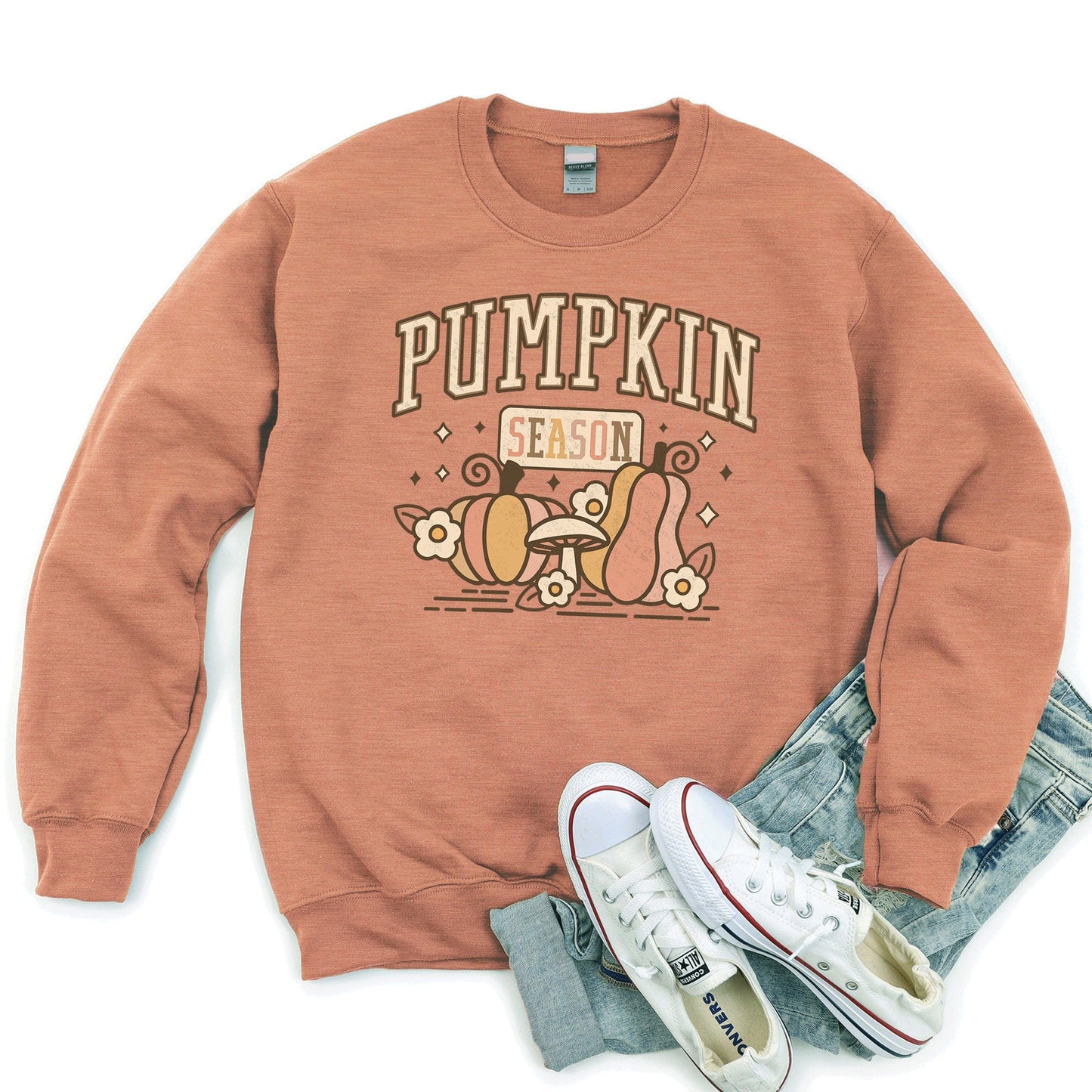 Pumpkin Season Varsity Sweatshirt Style001
