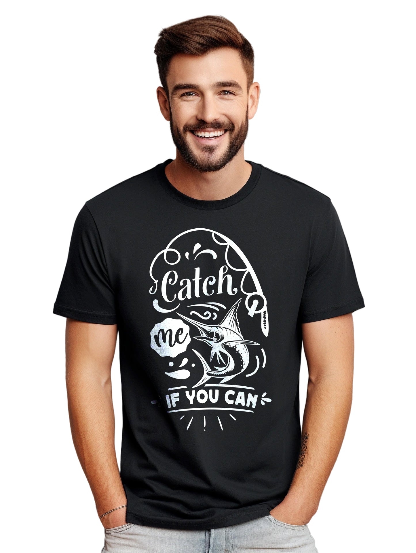 Catch Me If You Can Funny Fishing T-Shirt