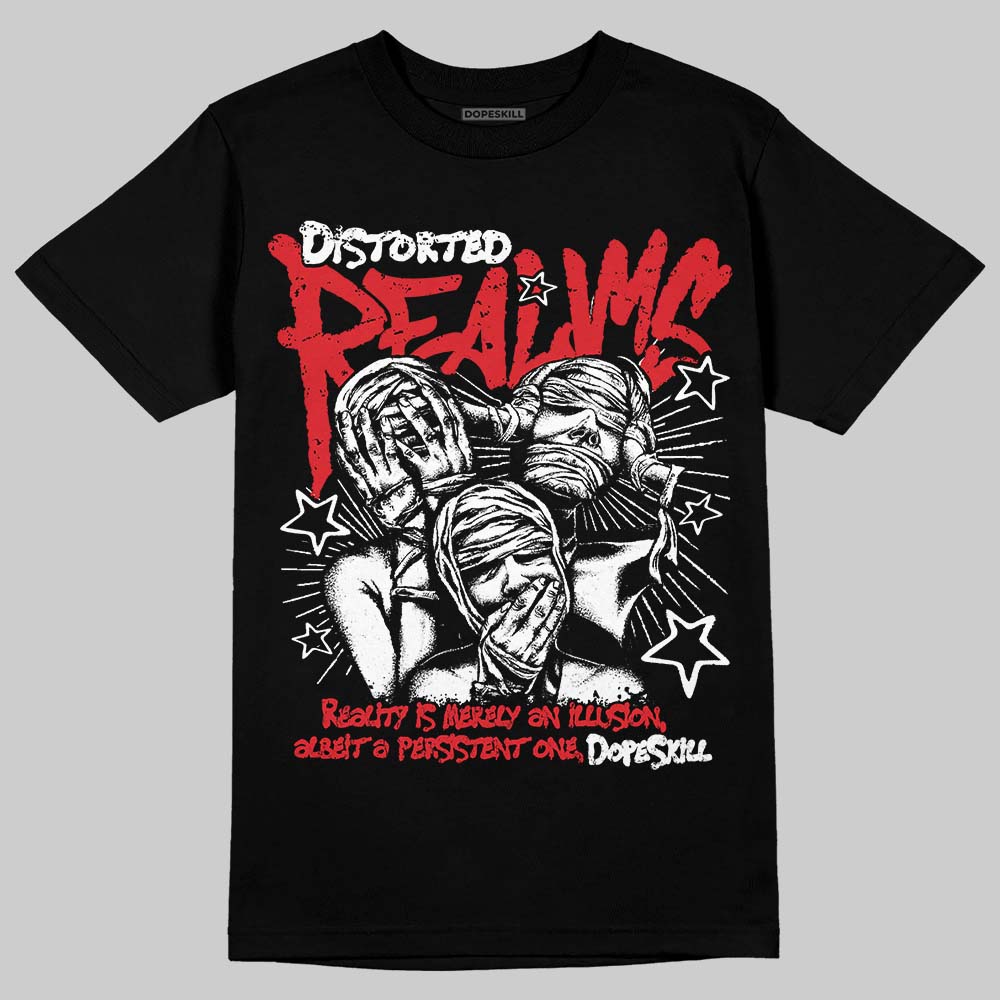 Black and White Collection DopeSkill T-Shirt Distorted Realms Graphic
