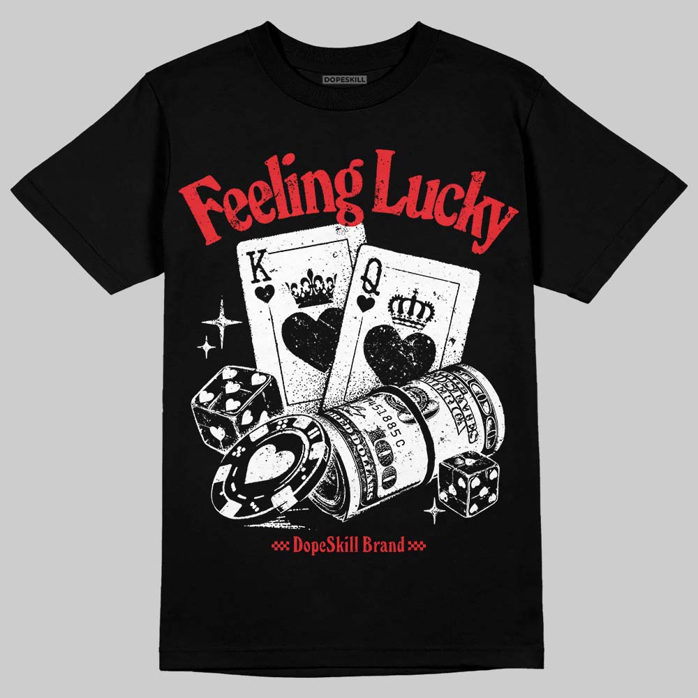 Black and White Collection DopeSkill T-Shirt Feeling Lucky Graphic