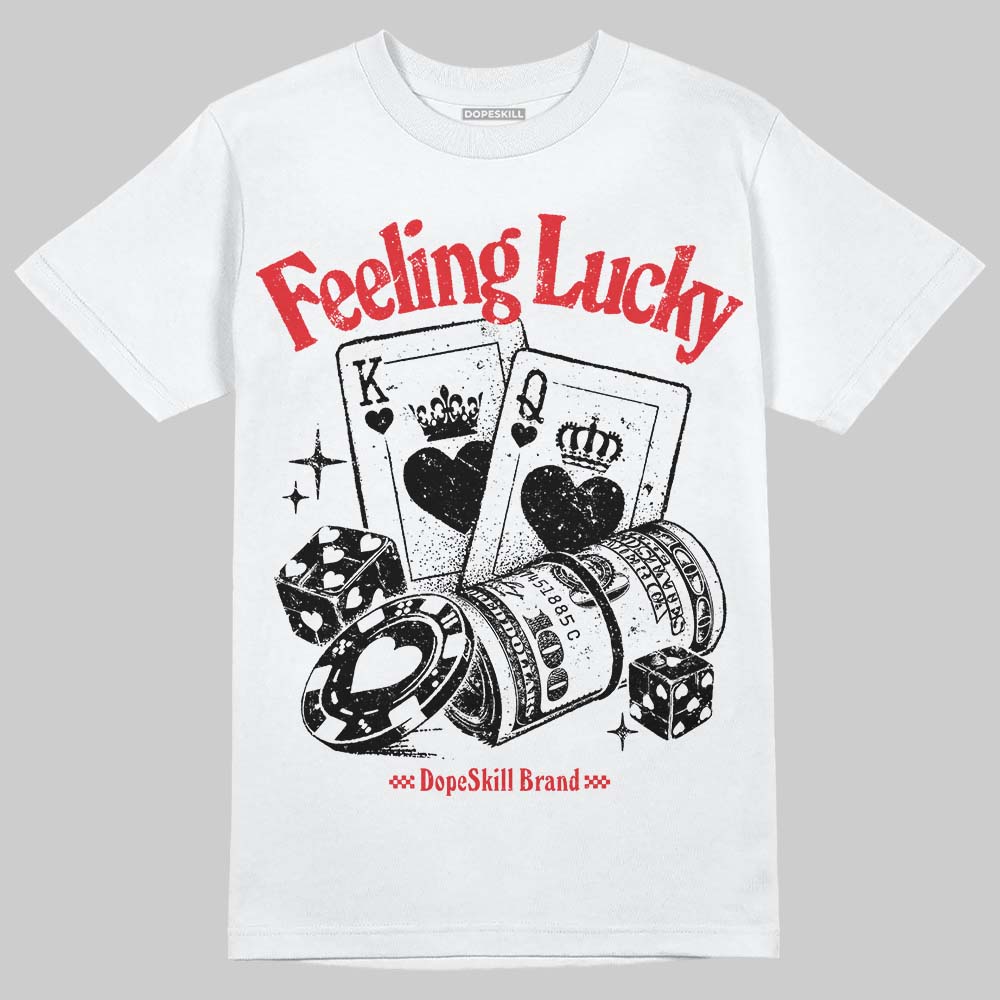 Black and White Collection DopeSkill T-Shirt Feeling Lucky Graphic