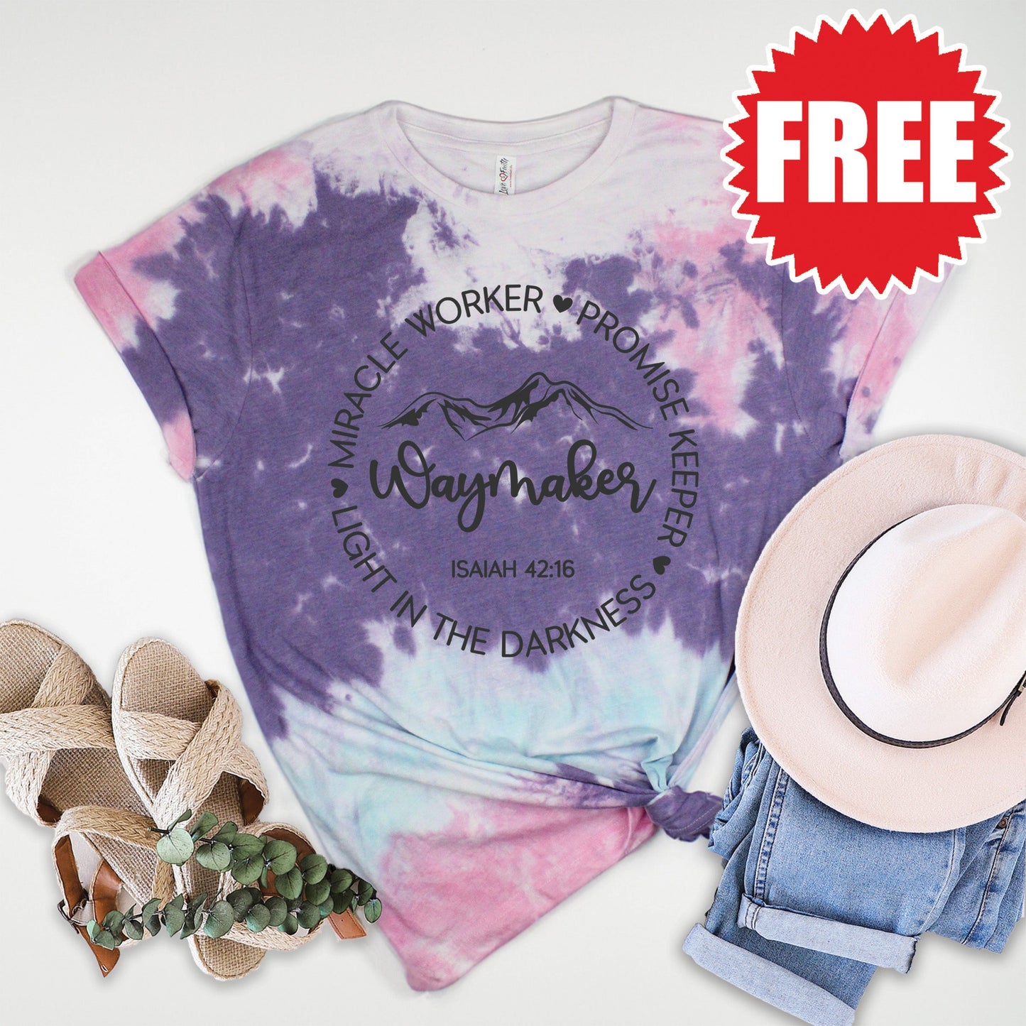 Miracle Worker Tee - Cotton Candy Tie Dye - 0