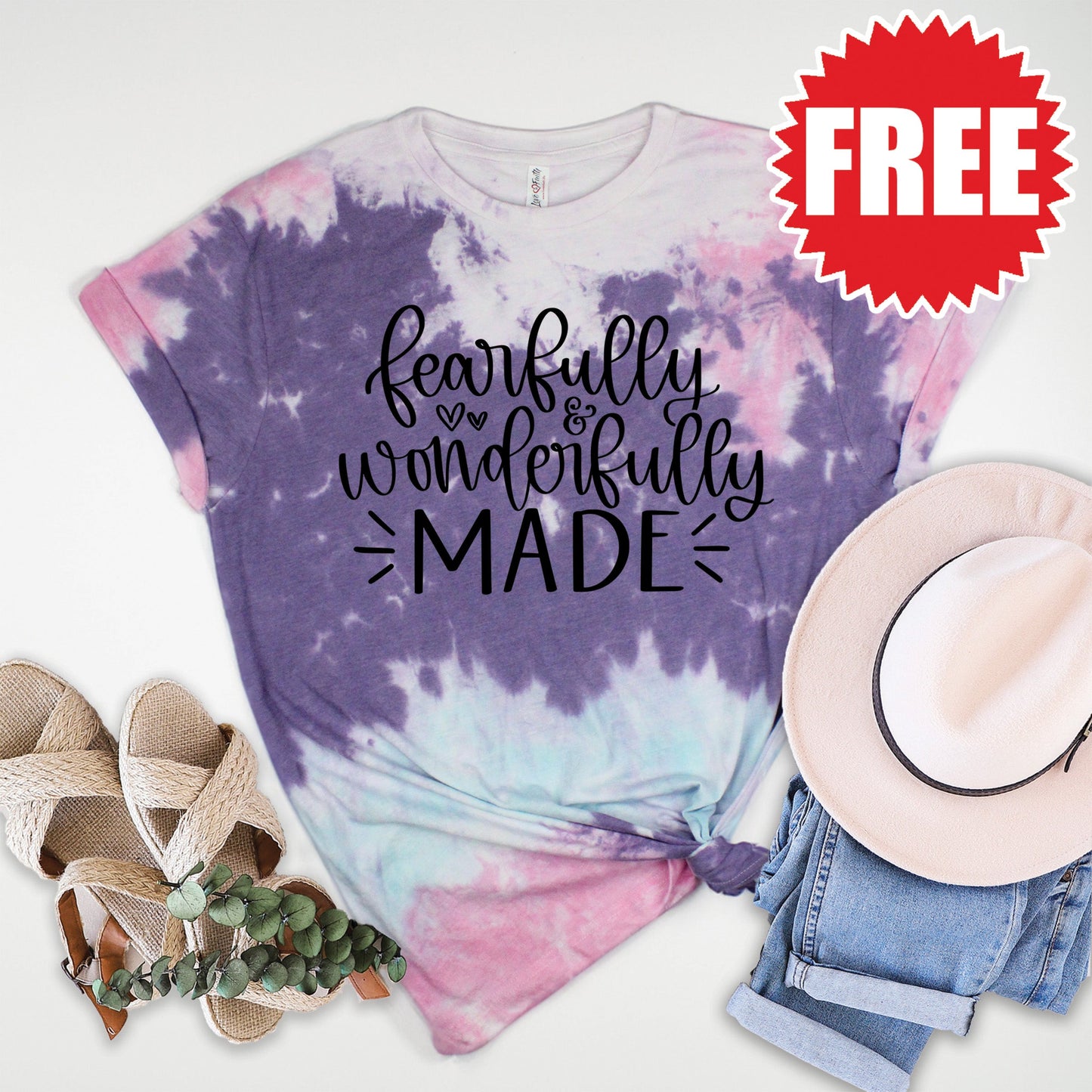Fearfully And Wonderfully Tee - Cotton Candy Tie Dye - 0