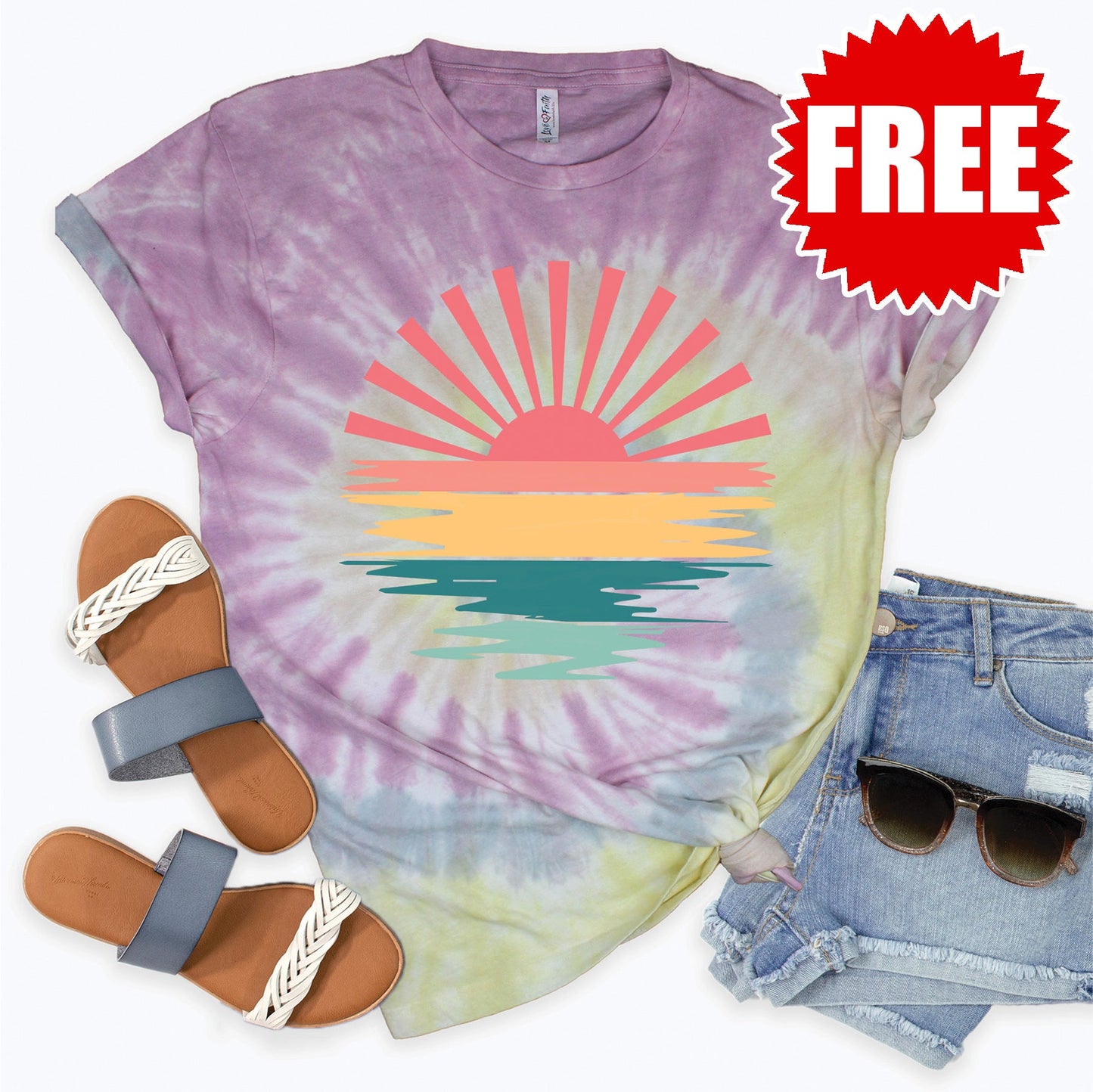 Sunset Tee - Desert Rose Tie Dye - 0